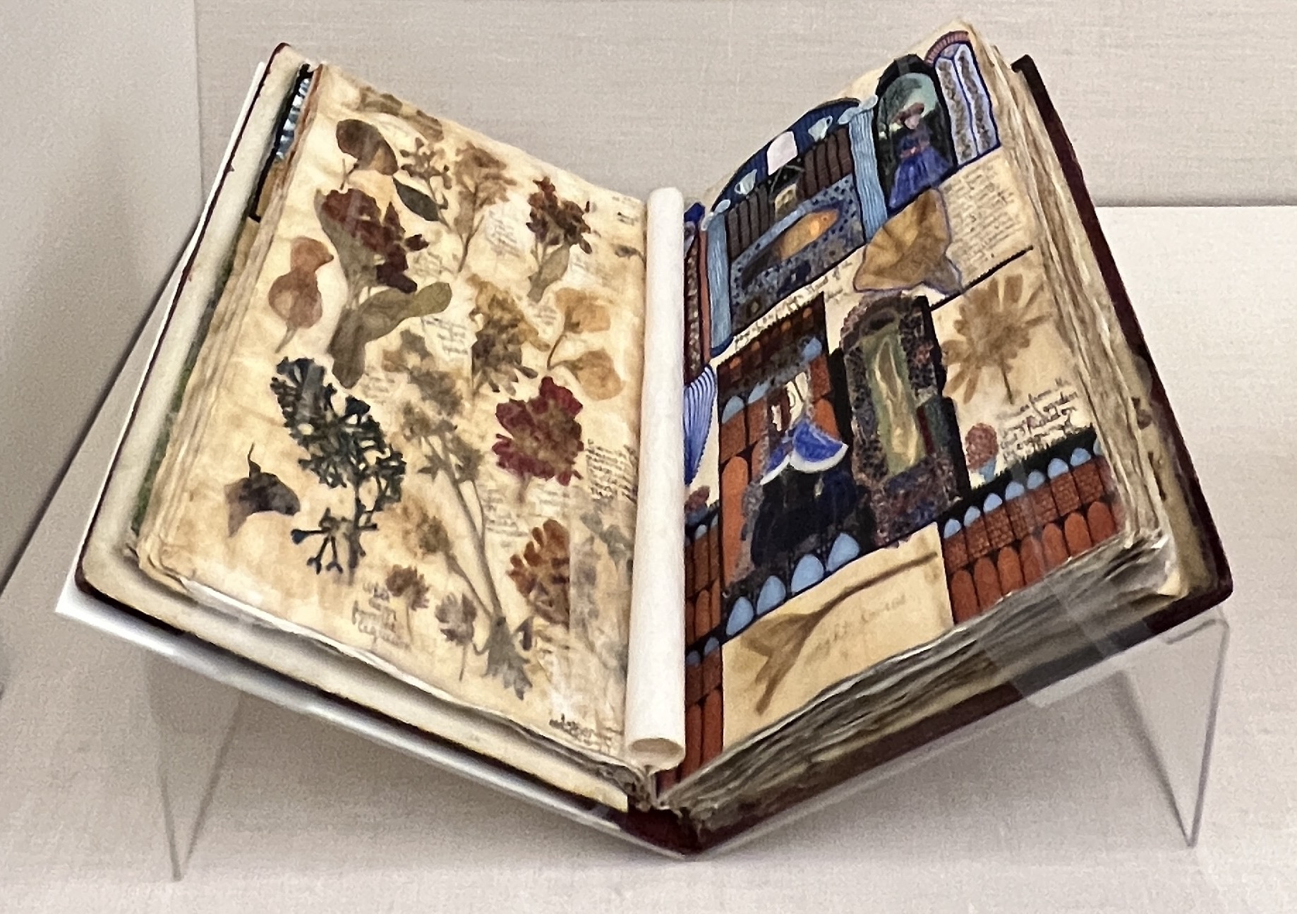 A book containing pressed flowers.