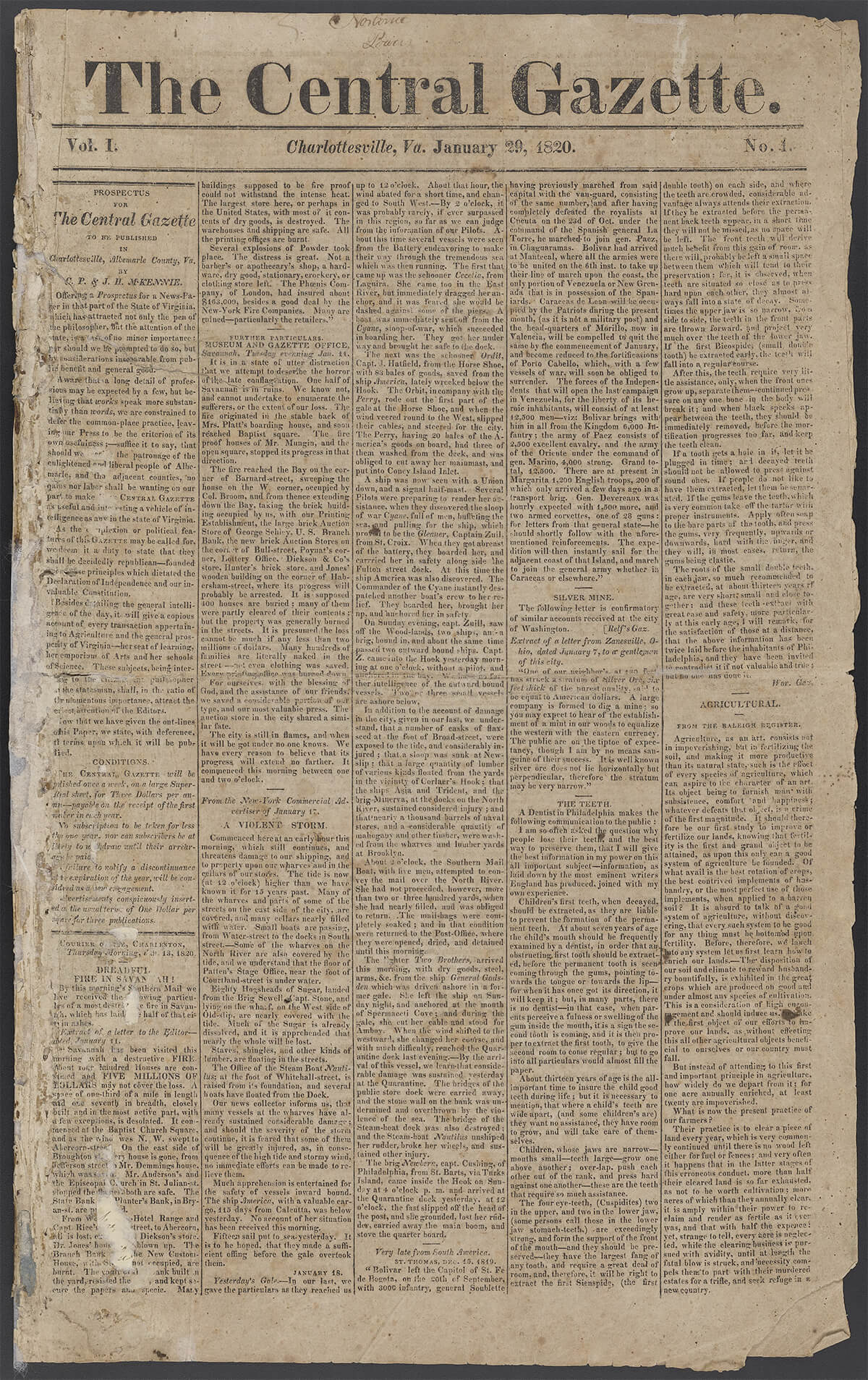 Faded newspaper page