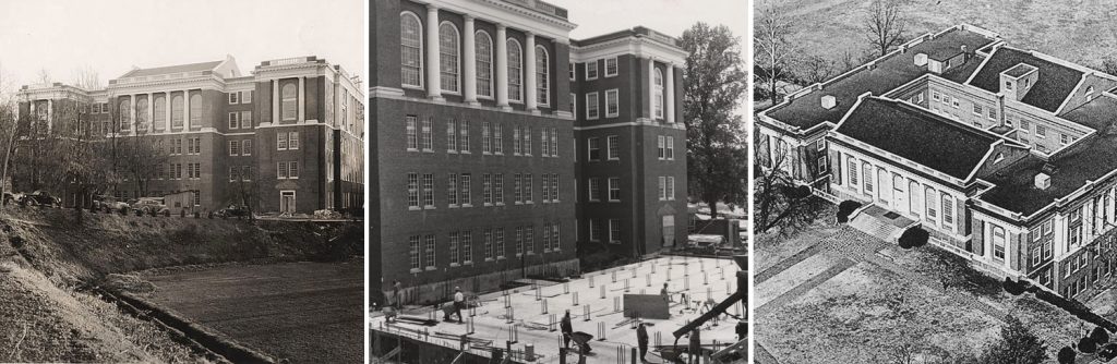 Three historic photos of Alderman Library